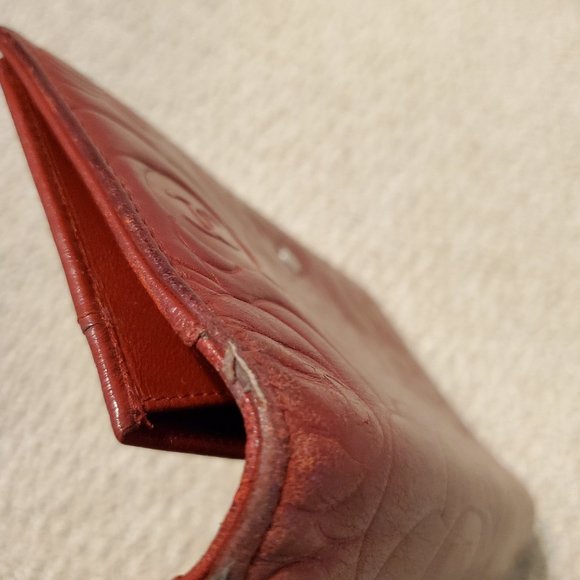 CHANEL RED CAMELLIA LAMBSKIN LONG WALLET - Picture 9 of 12